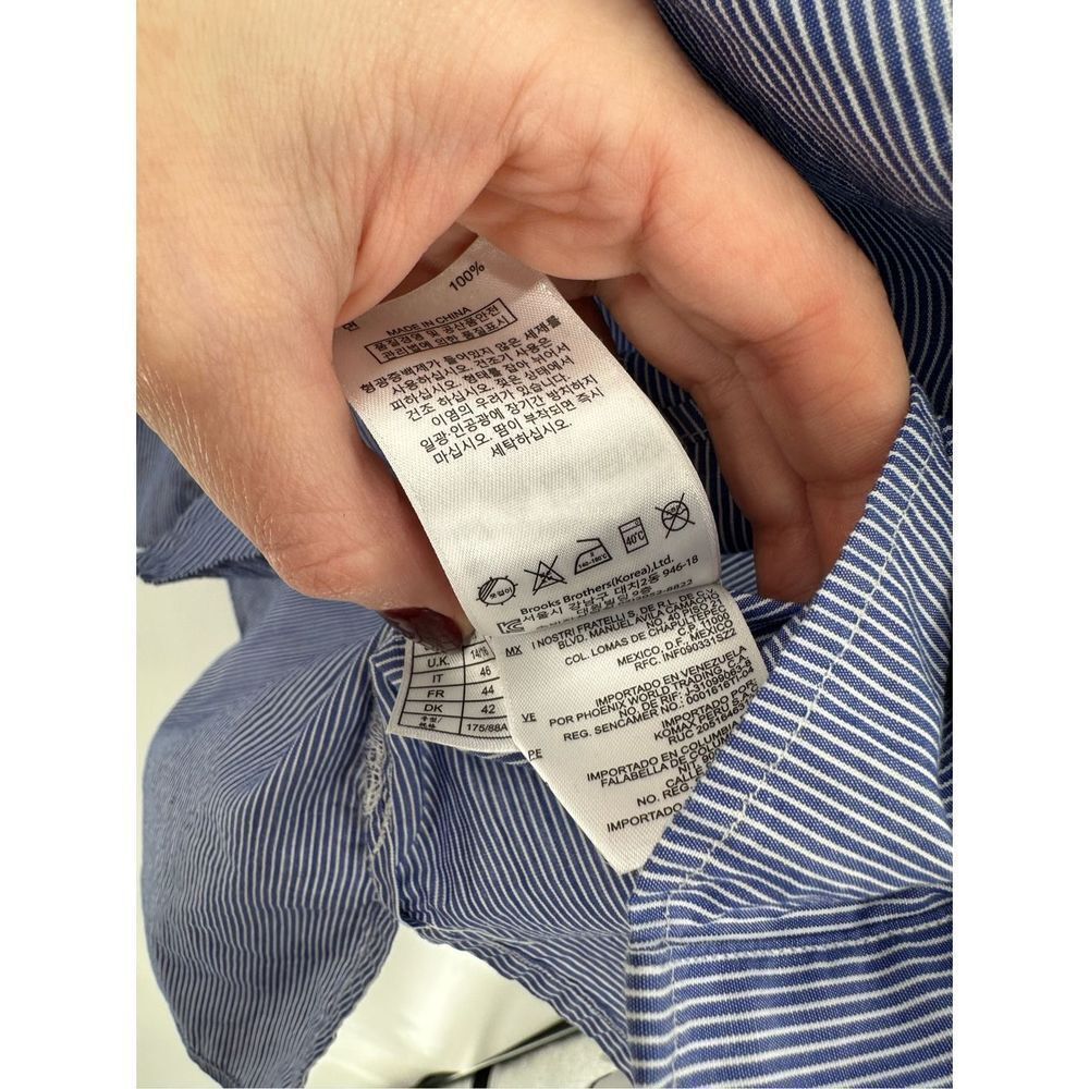 Brooks Brothers Blue Stripes White Cuffs - Picture 4 of 4